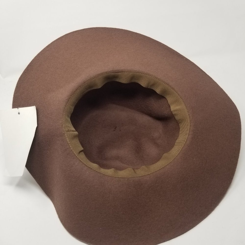 New Hat Attack Brown Wool Round Floppy Hat With L… - image 5